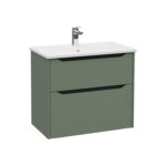 VitrA Integra Square Lavabo Dolabı, 80 cm, İki Çekmeceli , Mat Yeşil - Görsel 2