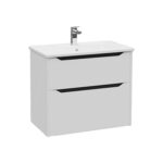 VitrA Integra Square Lavabo Dolabı, 80 cm, İki Çekmeceli , Mat Açık Gri