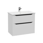 VitrA Integra Square Lavabo Dolabı, 80 cm, İki Çekmeceli , Mat Açık Gri - Görsel 2