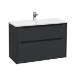 VitrA Integra Square Lavabo Dolabı, 100 cm, İki Çekmeceli , Mat Grafit - Görsel 2