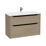VitrA Integra Square Lavabo Dolabı, 100 cm, İki Çekmeceli , Altın Meşe