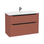 VitrA Integra Square Lavabo Dolabı, 100 cm, İki Çekmeceli , Mat Kırmızı