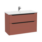 VitrA Integra Square Lavabo Dolabı, 100 cm, İki Çekmeceli , Mat Kırmızı - Görsel 2