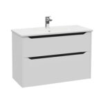 VitrA Integra Square Lavabo Dolabı, 100 cm, İki Çekmeceli , Mat Açık Gri - Görsel 2