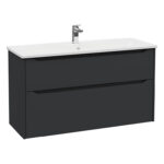 VitrA Integra Square Lavabo Dolabı, 120 cm, İki Çekmeceli , Mat Grafit - Görsel 2