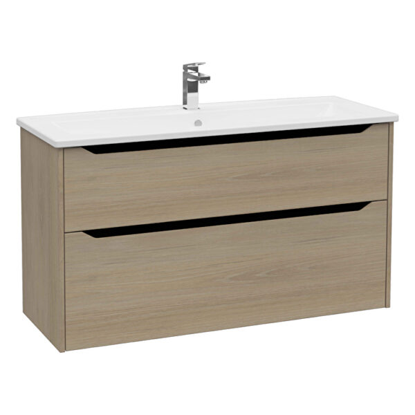 VitrA Integra Square Lavabo Dolabı, 120 cm, İki Çekmeceli , Altın Meşe