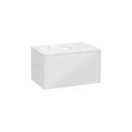 VitrA Integra Square Lavabo Dolabı, 80 cm, Bir Çekmeceli, Çanak Lavabo Uyumlu, Parlak Beyaz, Lavabosuz - Görsel 2