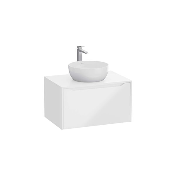 VitrA Integra Square Lavabo Dolabı, 80 cm, Bir Çekmeceli, Çanak Lavabo Uyumlu, Parlak Beyaz, Lavabosuz