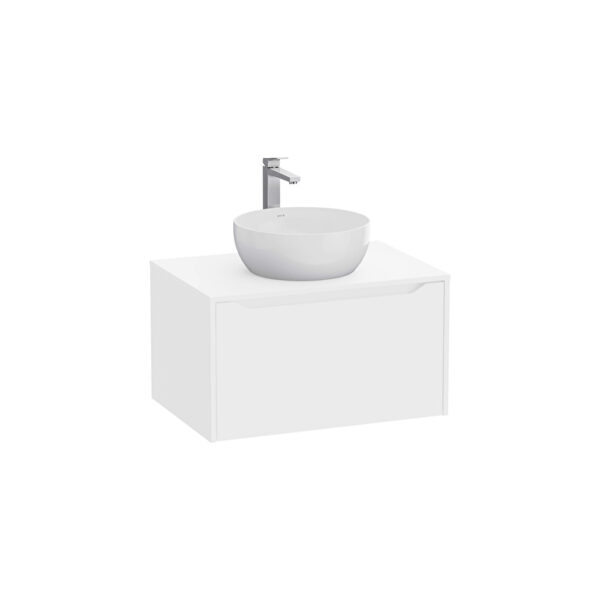 VitrA Integra Square Lavabo Dolabı, 80 cm, Bir Çekmeceli, Çanak Lavabo Uyumlu, Mat Beyaz, Lavabosuz