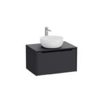 VitrA Integra Square Lavabo Dolabı, 80 cm, Bir Çekmeceli, Çanak Lavabo Uyumlu, Mat Grafit, Lavabosuz