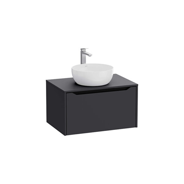 VitrA Integra Square Lavabo Dolabı, 80 cm, Bir Çekmeceli, Çanak Lavabo Uyumlu, Mat Grafit, Lavabosuz