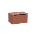 VitrA Integra Square Lavabo Dolabı, 80 cm, Bir Çekmeceli, Çanak Lavabo Uyumlu, Mat Kırmızı, Lavabosuz - Görsel 2