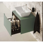 VitrA Integra Square Lavabo Dolabı, 80 cm, Bir Çekmeceli, Çanak Lavabo Uyumlu, Mat Yeşil, Lavabosuz - Görsel 5
