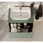 VitrA Integra Square Lavabo Dolabı, 80 cm, Bir Çekmeceli, Çanak Lavabo Uyumlu, Mat Yeşil, Lavabosuz - Görsel 4