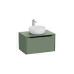 VitrA Integra Square Lavabo Dolabı, 80 cm, Bir Çekmeceli, Çanak Lavabo Uyumlu, Mat Yeşil, Lavabosuz