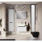 VitrA Integra Square Boy Dolabı, 40 cm, İki Kapaklı, Çamaşır Sepetli, Mat Açık Gri, Sağ - Görsel 3