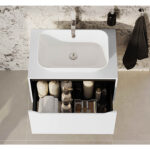 VitrA Integra Square Lavabo Dolabı, 80 cm, Bir Çekmeceli, Çanak Lavabo Uyumlu, Mat Açık Gri, Lavabosuz - Görsel 6