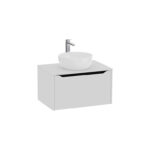 VitrA Integra Square Lavabo Dolabı, 80 cm, Bir Çekmeceli, Çanak Lavabo Uyumlu, Mat Açık Gri, Lavabosuz - Görsel 3