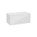 VitrA Integra Square Lavabo Dolabı, 100 cm, Bir Çekmeceli, Çanak Lavabo Uyumlu, Parlak Beyaz, Lavabosuz - Görsel 2