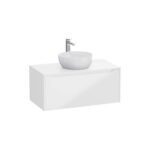 VitrA Integra Square Lavabo Dolabı, 100 cm, Bir Çekmeceli, Çanak Lavabo Uyumlu, Parlak Beyaz, Lavabosuz