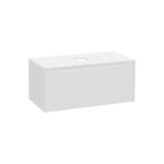 VitrA Integra Square Lavabo Dolabı, 100 cm, Bir Çekmeceli, Çanak Lavabo Uyumlu, Mat Beyaz, Lavabosuz - Görsel 2