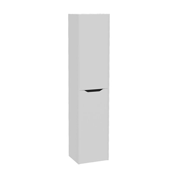 VitrA Integra Square Boy Dolabı, 40 cm, İki Kapaklı, Çamaşır Sepetli, Mat Açık Gri, Sol