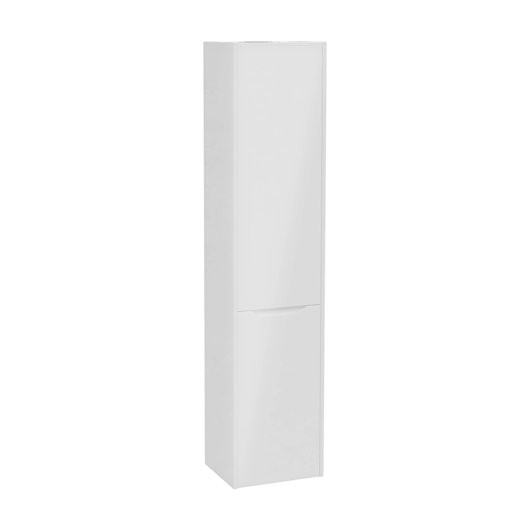 80327-1.jpg VitrA Integra Square Boy Dolabı, 40 cm, İki Kapaklı, Çamaşır Sepetli, Parlak Beyaz, Sol - Görsel 1