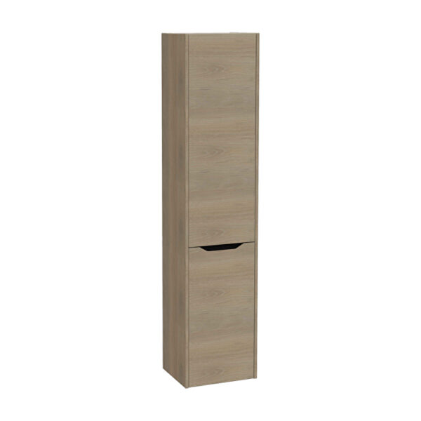 VitrA Integra Square Boy Dolabı, 40 cm, İki Kapaklı, Çamaşır Sepetli, Altın Meşe, Sol