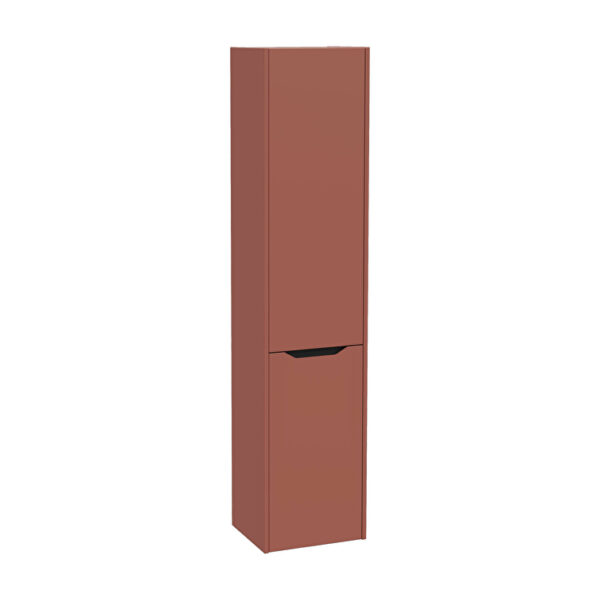 VitrA Integra Square Boy Dolabı, 40 cm, İki Kapaklı, Çamaşır Sepetli, Mat Kırmızı, Sol