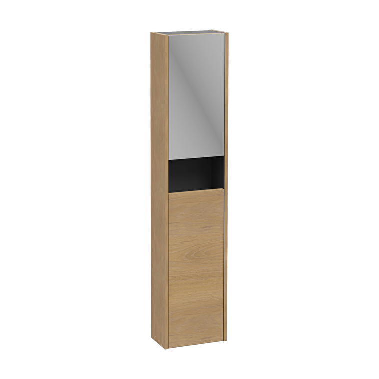 80348-1.jpg VitrA Integra Square Boy Dolabı, 30 cm, İki Kapaklı, Dar, Altın Meşe, Sol - Görsel 1