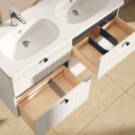VitrA Root Groove Lavabo Dolabı, 120 cm, Dört Çekmeceli, Yuvarlak Lavabo, Mat Beyaz - Görsel 3