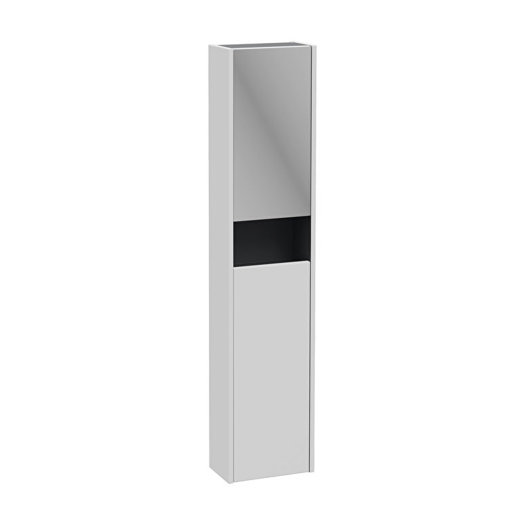 80351-1.jpg VitrA Integra Square Boy Dolabı, 30 cm, İki Kapaklı, Dar, Mat Açık Gri, Sol - Görsel 1