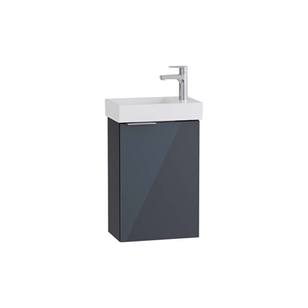 VitrA Mia Plus Square Lavabo Dolabı, 45 cm, Bir Kapaklı, Parlak Antrasit, Sağ