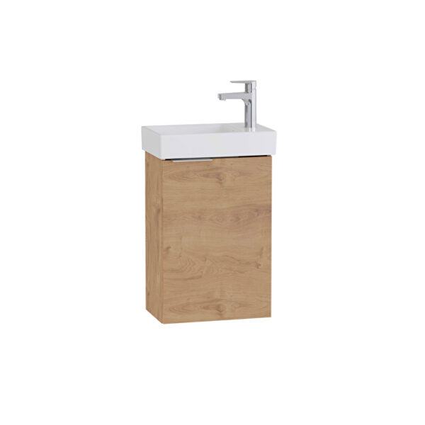 VitrA Mia Plus Square Lavabo Dolabı, 45 cm, Bir Kapaklı, Altın Meşe, Sağ
