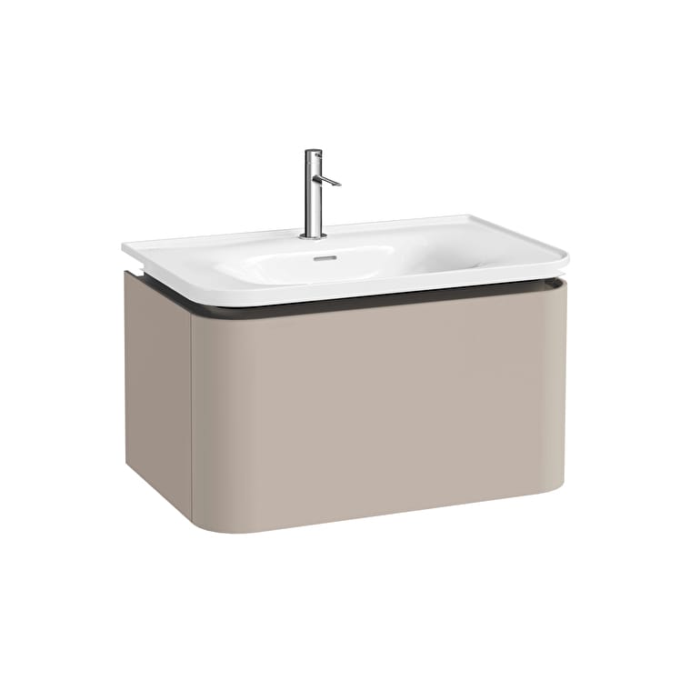 80372_Cut_Out_Image-1.jpg VitrA Gala Lavabo Dolabı, 80 cm, Bir Çekmeceli, Mat Soft Bej - Görsel 1