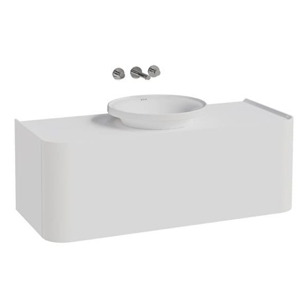 VitrA Gala Lavabo Dolabı, 120 cm, Bir Çekmeceli, Çanak Lavabolu Ve Tezgahlı, Mat Soft Beyaz