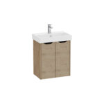 VitrA Integra Square Lavabo Dolabı, 60 cm, İki Kapaklı, Dar, Altın Meşe