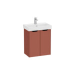 VitrA Integra Square Lavabo Dolabı, 60 cm, İki Kapaklı, Dar, Mat Kırmızı