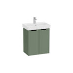 VitrA Integra Square Lavabo Dolabı, 60 cm, İki Kapaklı, Dar, Mat Yeşil
