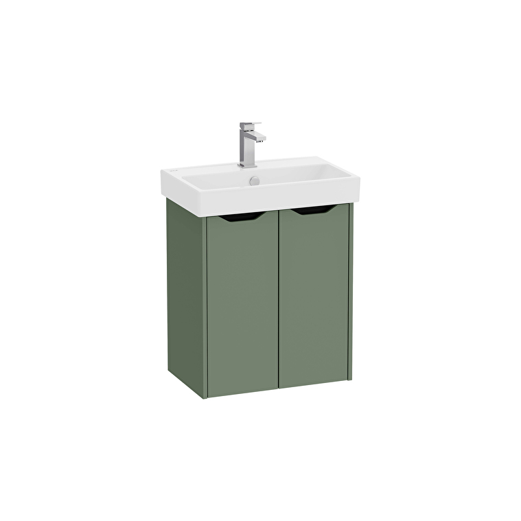 80430_Cut_Out_Image-1.jpg VitrA Integra Square Lavabo Dolabı, 60 cm, İki Kapaklı, Dar, Mat Yeşil - Görsel 1