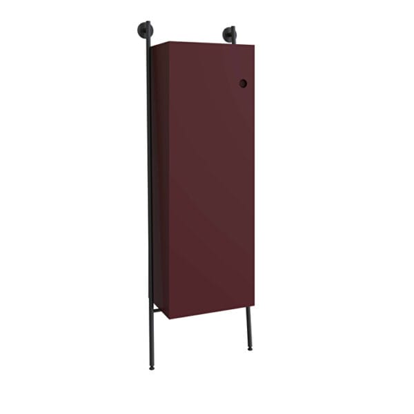 VitrA Plural Boy Dolabı, 50 cm, Bir Kapaklı, Mat Bordo, Sol