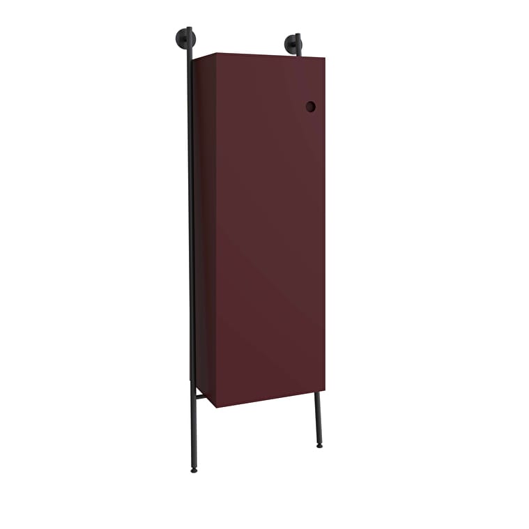 80486-1.jpg VitrA Plural Boy Dolabı, 50 cm, Bir Kapaklı, Mat Bordo, Sol - Görsel 1