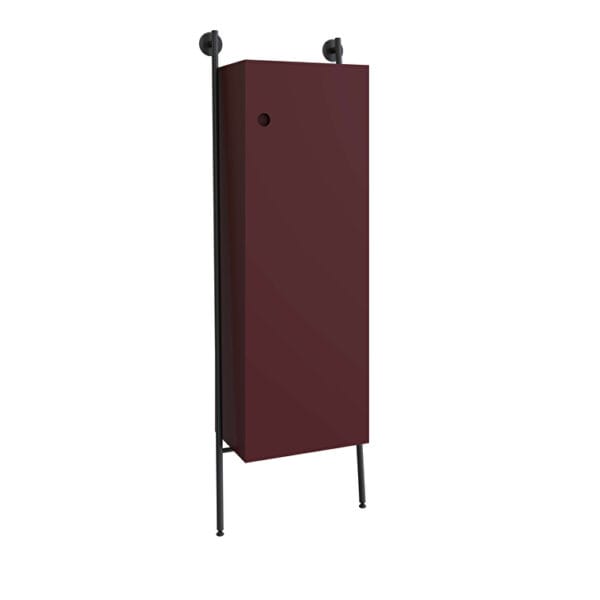 VitrA Plural Boy Dolabı, 50 cm, Bir Kapaklı, Mat Bordo, Sağ