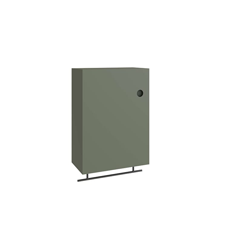 80490-1.jpg VitrA Plural Üst Ünite, 50 cm, Bir Kapaklı, Mat Retro Yeşili, Sol - Görsel 1