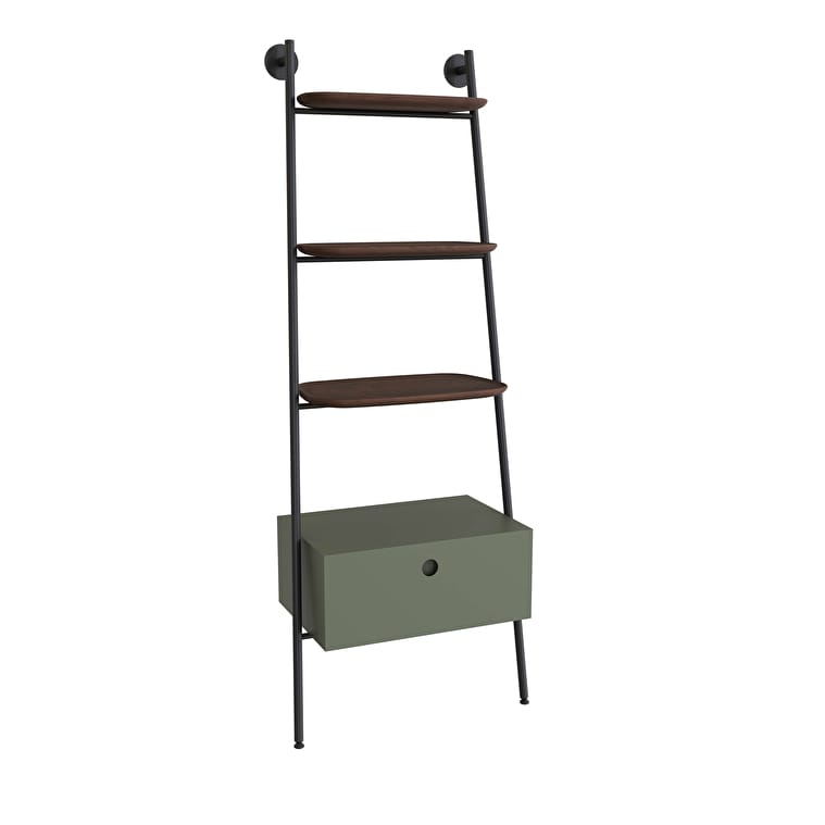 80495-1.jpg VitrA Plural Merdiven Raflı Ünite, 60 cm, Bir Çekmeceli, Mat Retro Yeşili - Görsel 1
