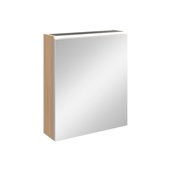VitrA Core Dolaplı Ayna, 60 cm, Aydınlatmalı, Altın Meşe, Sol