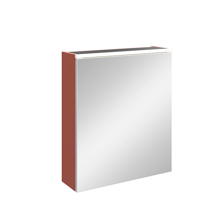 80507-1.jpg VitrA Core Dolaplı Ayna, 60 cm, Aydınlatmalı, Mat Kırmızı, Sol - Görsel 1