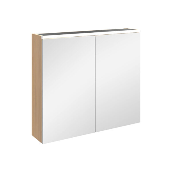 VitrA Core Dolaplı Ayna, 80 cm, Aydınlatmalı, Altın Meşe