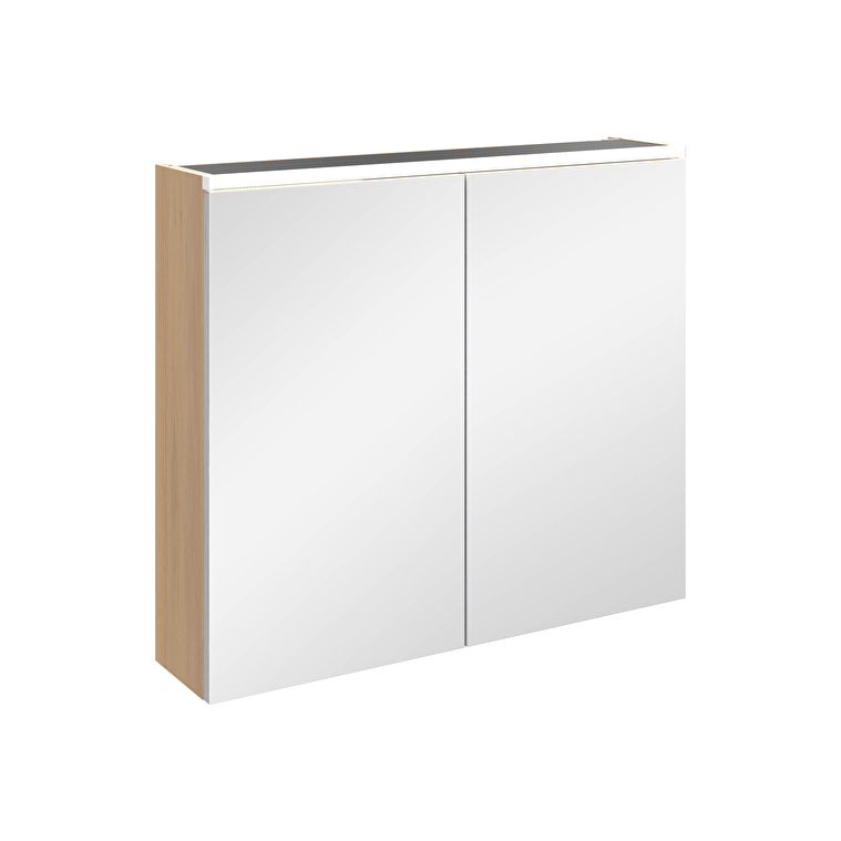 80512-1.jpg VitrA Core Dolaplı Ayna, 80 cm, Aydınlatmalı, Altın Meşe - Görsel 1