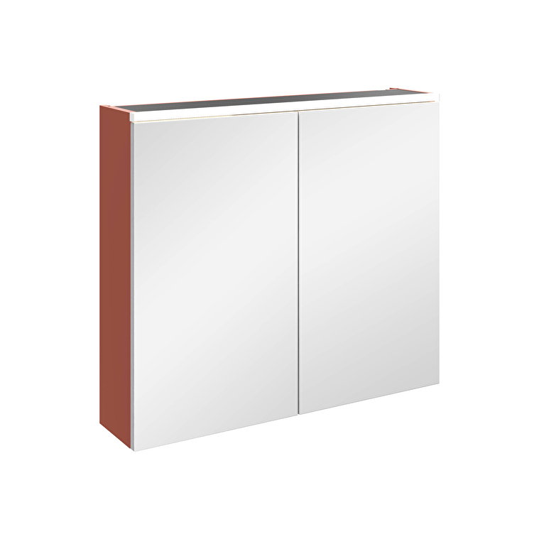 80513-1.jpg VitrA Core Dolaplı Ayna, 80 cm, Aydınlatmalı, Mat Kırmızı - Görsel 1